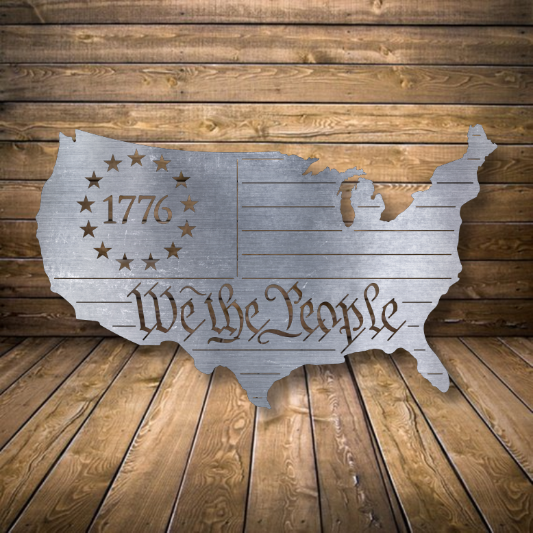 1776 We the People American Metal Sign