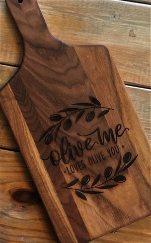 Olive You Loves Olive Me - keepsake cutting board.